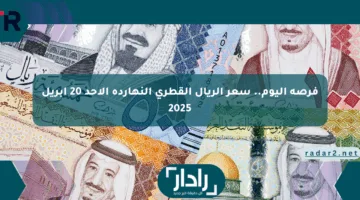 فرصة اليوم.. سعر الريال القطري النهارده الأحد 20 أبريل 2025